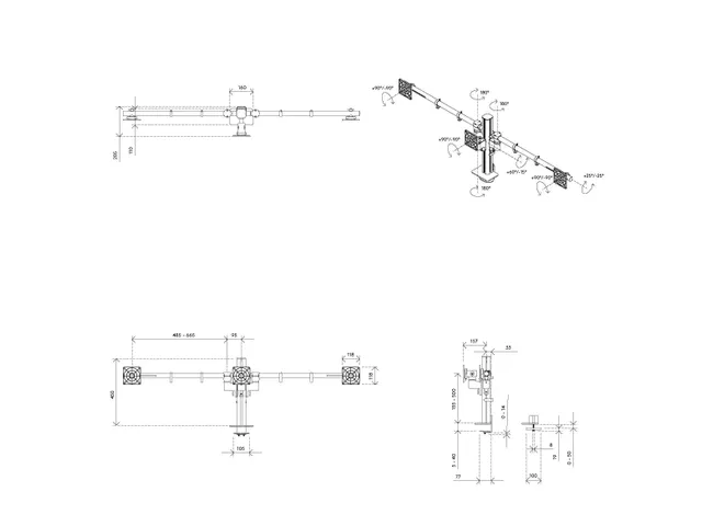 Bras 4 écrans Viewgo modular 240 blanc