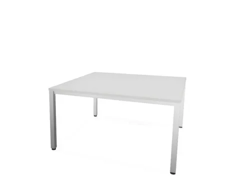 vergadertafel,HxBxD 740x1400x1400mm,hoekig,MP-lichtgrijs