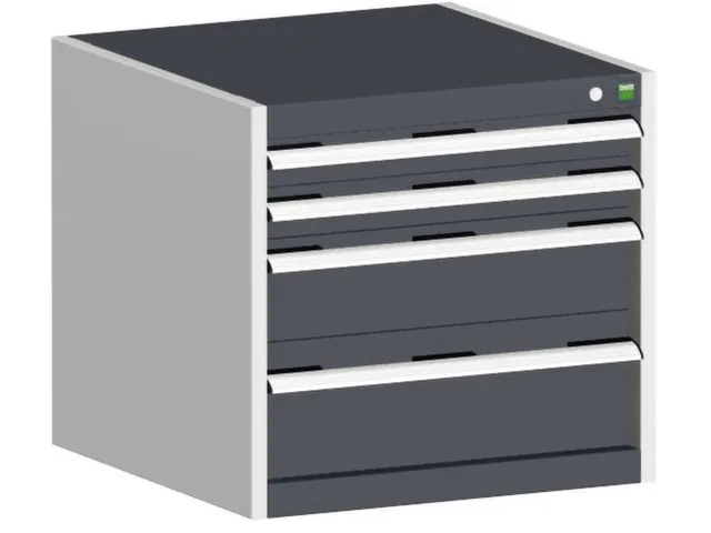 ladekast HxBxD 600x650x650mm 4laden romp RAL7035 front RAL7016