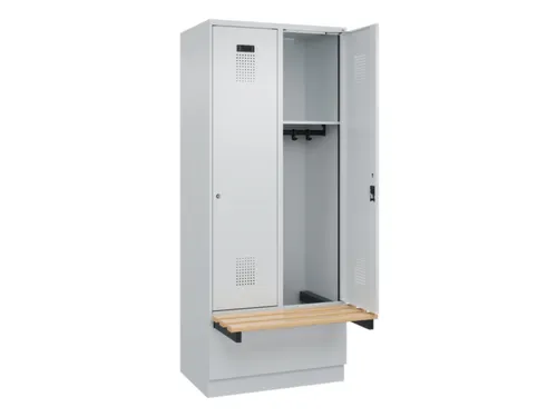locker met bank,HxBxD 1950x800x815mm,2vak,vak B 400mm,cilinderslot