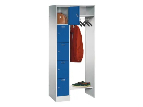 personeelsgarderobe cil.slot 1950x750x500mm 1x5 vakken 300mm RAL5010