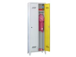 lockerkast v. kinderen,HxBxD 1600x630x500mm,2vak,RAL7035,front RAL5010