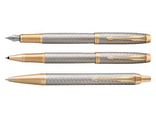 Balpen Parker IM Premium Warm Silver GT Medium Blauwe inkt - 8