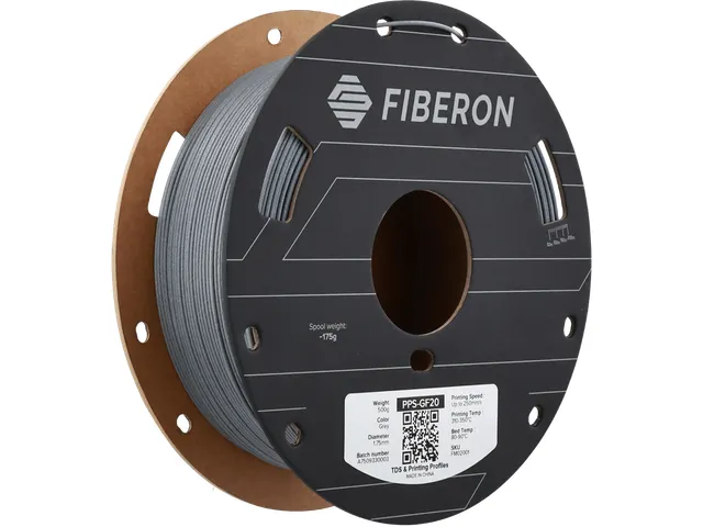 3D Filament Fiberon PPS-GF20 Grey, 1,75 mm / 500 gram