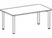 vergadertafel HxBxD 72x160x80cm rechthoekig beuken 4voeten Alu