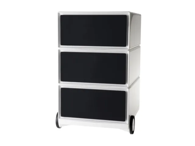 mobiel ladeblok,HxBxD 642x390x436mm,3lade(n),romp wit,front zwart