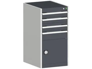 ladekast HxBxD 1000x525x650mm 4laden romp RAL7035 front RAL7016 - 1
