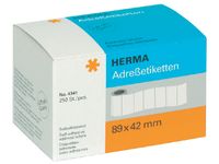 Herma 4341 Adres Etiket op rol 89X42mm Wit Zig-zag 250 stuks