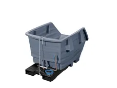 PE-kiepbak,HxLxB 790x1530x960mm,draagverm. 150kg,grijs,vorkkoker