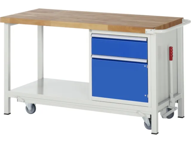 Werkbank Hxbxd 880x1500x700mm Beukenhouten Werkblad 1lade Kast