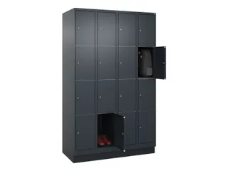 lockerkast,HxBxD 1950x1200x500mm,4x4vakken,vak B 300mm,cil.-slot - 1