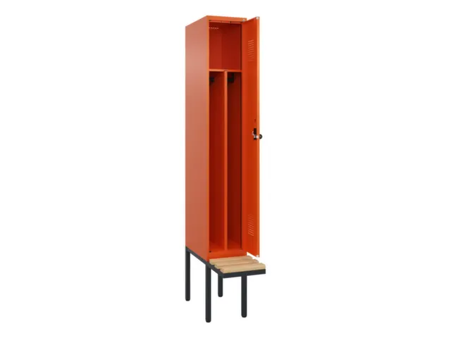 locker met bank,voor scheiding van kleding,HxBxD 2120x300x815mm,1vak