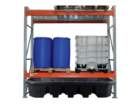 stellingopvangbak,v. stelling voor gevaarlijke stoffen,v. vak B 2700mm