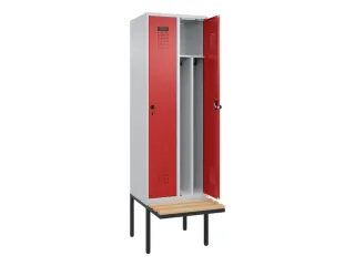locker met bank,voor scheiding van kleding,HxBxD 2120x600x815mm,2vak - 1
