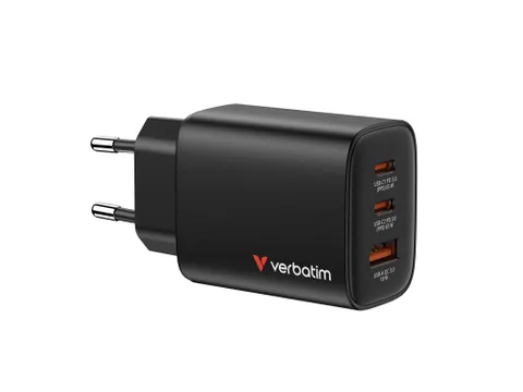 Chargeur mural VERBATIM Essentials 32352 65W GaN 3 ports noir