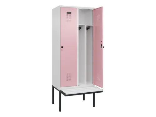 locker met bank,voor scheiding van kleding,HxBxD 2120x800x815mm,2vak