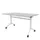 klaptafel,HxBxD 750x1400x800mm,hoekig,T-voet wit,ovale buis,blad grijs