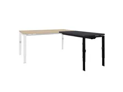 Bureau Linesto N4 aanbouwtafel 120x60cm houtprint schaduw 25mm zwart