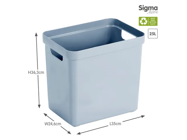 Sigma Home opbergbox 25L blauw - 35x24,6x36,3cm