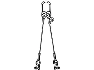 Staaldraadstroppen 4strengen 4.2t 0-45° Kabel Ø 14mm Harpsluiting - 2