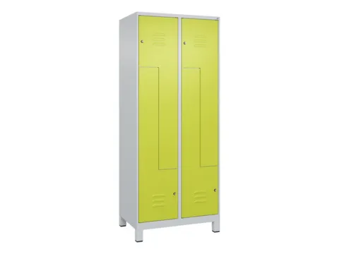 Z-garderobekast,HxBxD 1950x800x500mm,vak B 200/400mm,cil.-slot,voeten