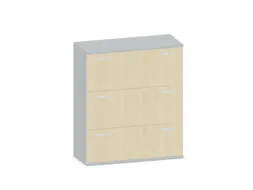 hangmappenkast 1150x1000x430mm 3hangmappenframes Lichtgrijs + Esdoorn