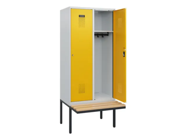 locker met bank,HxBxD 1950x800x815mm,2vak,vak B 400mm,cilinderslot
