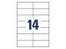etiket Avery ILK 105x42,3mm 100 vel 14 etiketten per vel wit