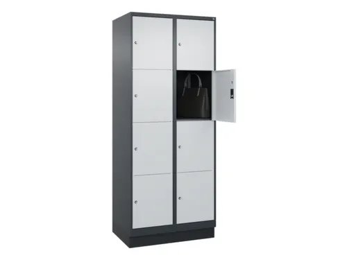 lockerkast,HxBxD 1950x800x500mm,2x4vakken,vak B 400mm,cil.-slot,sokkel