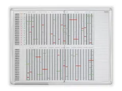 jaarplanner HxB 90x120cm magnetisch bord wit met raster