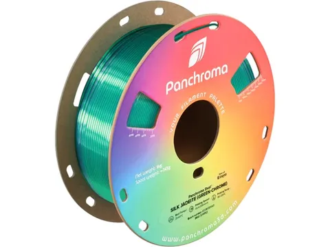 PLA Dual Silk 1,75mm groen-chrome 1kg Panchroma 3D Filament