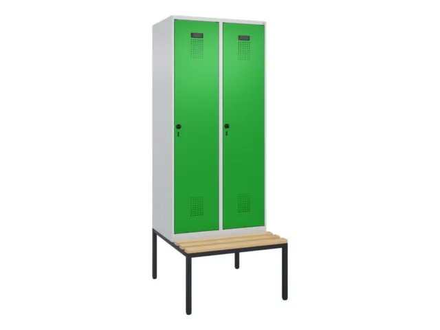 locker met bank,voor scheiding van kleding,HxBxD 2120x800x815mm,2vak