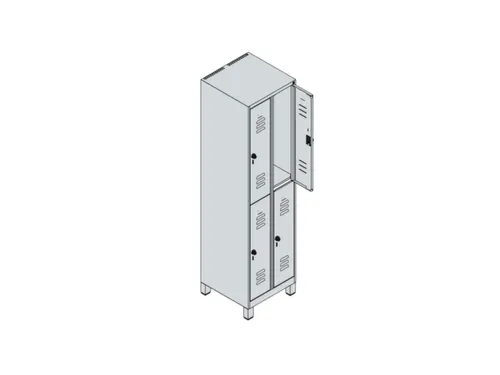 dubbeldekse locker,HxBxD 1950x500x500mm,2x2vak.,vak B 250mm