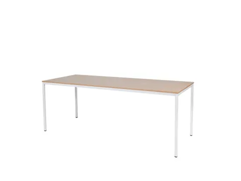 Domino Basic Tafel Vaste Hoogte 2000x800mm Hav/Kers 25mm Wit 4-Poots
