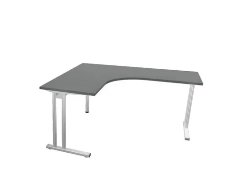 bureau in vrije vorm,HxBxD 740x1600x1400mm,vrije vorm,MS-donkergrijs