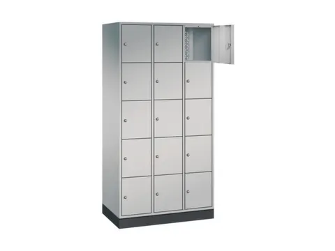 lockerkast,HxBxD 1950x920x500mm,3x5vakken,cil.-slot,sokkel