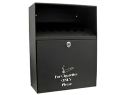 Wandasbak staal 24x30x9cm 7L zwart met 2 sleutels