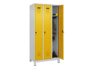 locker,HxBxD 1950x900x500mm,3vak,vak B 300mm,draaigrendel,voeten - 1
