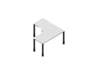 In hoogte verstelbaar bureau in vrije vorm,Bl-wit - 2