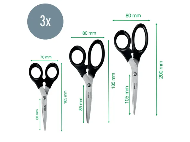 Schaar Leitz scharenset 165/185/200mm roestvrijstaal zwart