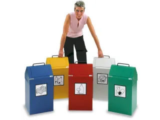 Afvalverzamelaar Vuurremmend 1X45 Liter 710X330X310Mm Rood - 5