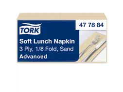 Tork 477884 Soft Lunchservet Advanced Zand 33x33cm 1/8 vouw