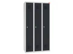 lockerkast,HxBxD 1800x900x500mm,3vak,draaigrendel,sokkel,romp RAL7035