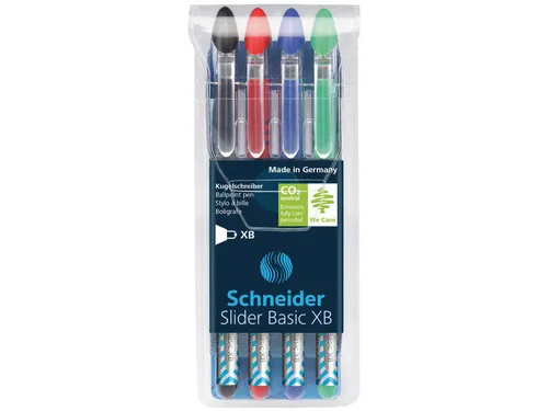 Slider Basic Xb Balpen Etui Assorti kleuren 4 stuks