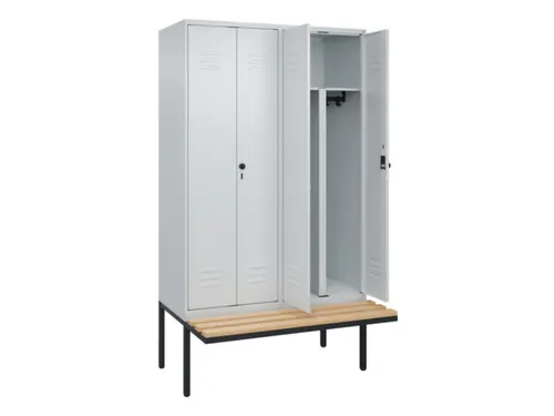PBM-locker met bank,HxBxD 2120x1200x815mm,4vak,vak B 300mm