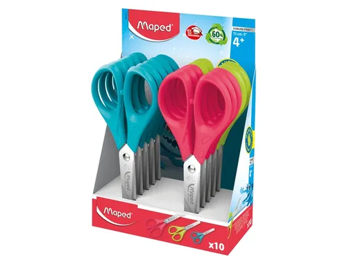 Schaar Maped Essentials 13cm links display à 10 stuks assorti