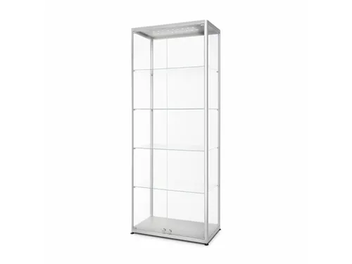 Glazen Vitrinekast LED Verlicht Dubbele Deur 80x40x200cm