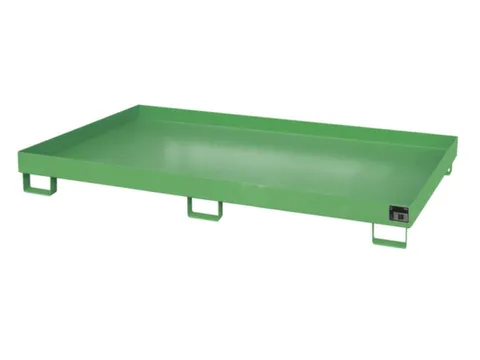 stellingopvangbak,opvangvol. 240l,HxBxD 225x2150x1300mm,staal,RAL6011