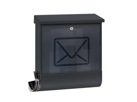 muurbrievenbus,staal,antraciet,HxBxD 425x380x115mm,inworp boven