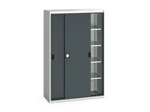 werkplaatskast 2000x1300x550mm 4xStalen bodem RAL7035 front RAL7016
